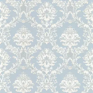 Galerie Stripes And Damask 2 Blue Damask Document Smooth Wallpaper