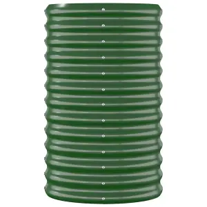 Berkfield Garden Planter Powder-coated Steel 114x40x68 cm Green