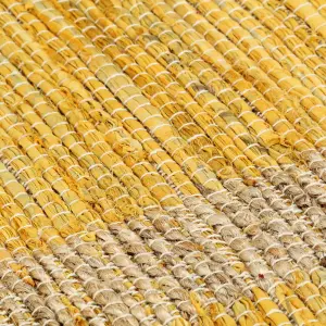 Handmade Rug Jute Yellow 80x160 cm