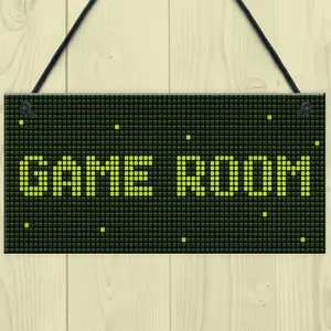 Red Ocean Game Room Sign Gamer Gift Boys Bedroom Decor Man Cave Games Room Sign