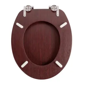 Harbour Housewares - Soft Close Wooden Toilet Seat - Mahogany