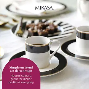 Mikasa Luxe Deco Set of 2 100ml Espresso Cups & Saucers