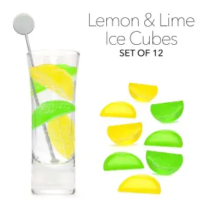 Fishbowl Reusable Lemon & Lime Shaped Ice Cubes Set of 12