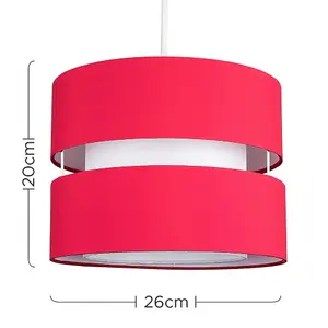 ValueLights Sophia Modern 2 Tier Red Cylinder Ceiling Pendant Light Shade