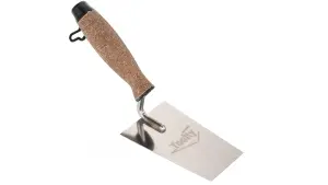 Toolty Bucket Trowel with Wooden Handle 130mm Stainless Steel for Scooping and Scraping Mortar Cement Plaster Masonry Brickwork K