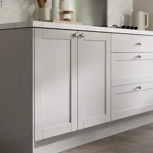 GoodHome Ashmead Matt dove grey Tall Clad on larder panel (H)2400mm (W)600mm