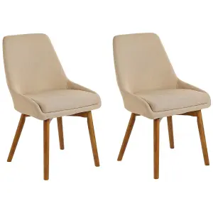 Set of 2 Dining Chairs MELFORT Sand Beige