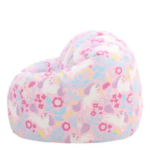 Veeva Kids Unicorn Bean Bag Chair Purple Childrens Bean Bags