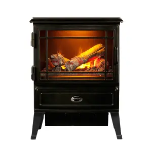 Dimplex Optimyst 2000W Matt Black Cast iron effect Electric Stove (H)620mm (W)480mm