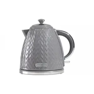 DAEWOO Argyle SDA1871GE Retro Set Kettle and Toaster Matching Bundle 2 Slice Browning Control Easy Clean 1.7L Jug Auto Off Grey