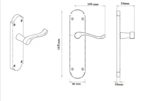 Black Nickel Epsom Victorian Scroll on Shaped Back Plate LOCK Door Handles