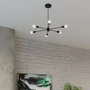 Lango Steel Black 5 Light Classic Chandelier