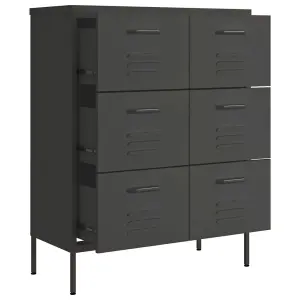 Berkfield Drawer Cabinet Anthracite 80x35x101.5 cm Steel