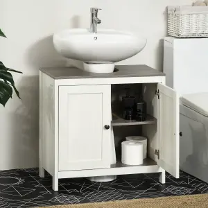 kleankin Bathroom Sink Cabinet, Freestanding Under Sink Cabinet Adjustable Shelf