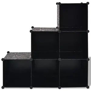 Berkfield Storage Cube Organiser with 6 Compartments Black