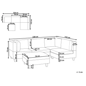 Corner Sofa with Ottoman UNSTAD Black Fabric Left Hand