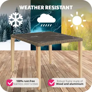 Garden Table Tarent - outdoor dining table, 93.5 x 93.5 x 75 cm - nature