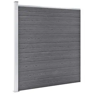 Berkfield WPC Fence Set 8 Square + 1 Slanted 1484x186 cm Grey