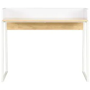 Berkfield Desk White and Oak 90x60x88 cm