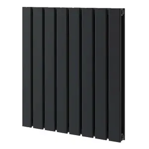 Porter Black Double Horizontal Flat Panel Radiator - 600x544mm