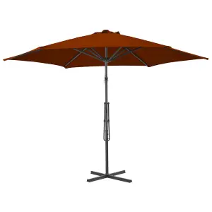 Berkfield Outdoor Parasol with Steel Pole Terracotta 300x230 cm