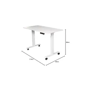 Height Adjustable White Electric Desk Stand Up Desk for Home & Office