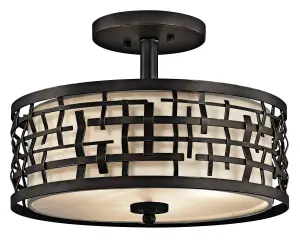 Luminosa Loom 3 Light Ceiling Duo-Mount Pendant Olde Bronze, E27