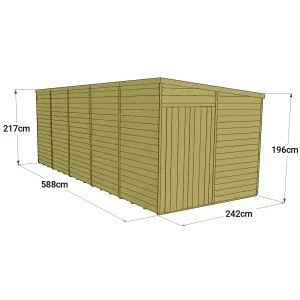 Store More Tongue and Groove Pent Shed - 20x8 Windowless