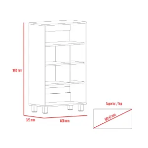 Low bookcase, washed oak & grey, Harvard range