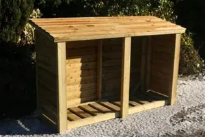 Heavy Duty Log Store - Timber - L67 X W190 X H150 cm - Minimal Assembly Required