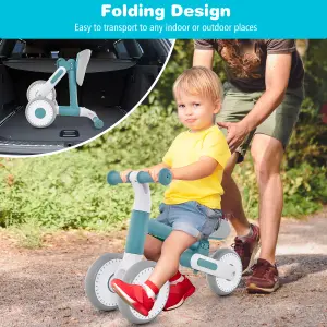 Costway Baby Balance Bike 4 Wheels Toddler First Bike No Pedal Infant Baby Walker Riding Toys