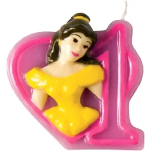 Beauty And The Beast Belle 1st Birthday Candle Pink/Yellow (One Size)