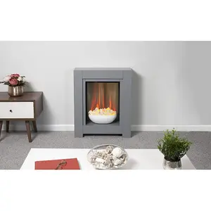 Adam Monet Fireplace Suite in Grey with Electric Fire, 23 Inch