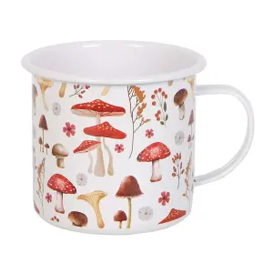 Something Different Mushroom Enamel All-Over Print Mug White/Red (One Size)