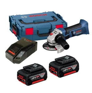 Bosch GWS18-125V-LI Pro 18v Cordless Angle Grinder + 2 x 5.0ah, Charger + L-BOXX