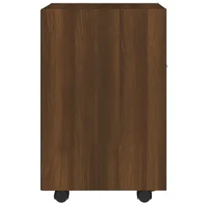 Berkfield Side Cabinet with Wheels Brown Oak 33x38x60 cm Engineered Wood