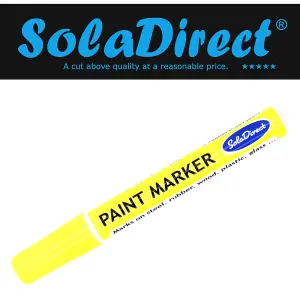 Oil-based Paint Marker Pen Permanent for Tyres Rubber Stone Leather Fabric Plastic Glass (Neon Yellow)