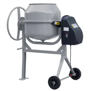 140L Durable Electric Cement Mixer with Wheels Modern Grey