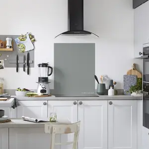 Laura Ashley Mineral Grey Glass Splashback, (H)750mm (W)600mm (T)6mm