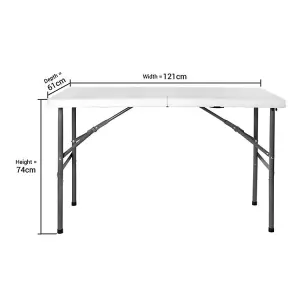 BillyOh 4ft Heavy Duty Plastic Folding Outdoor Trestle Table