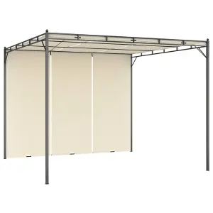 Berkfield Garden Gazebo with Side Curtain 3x3x2.25m Cream