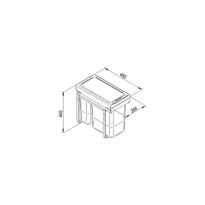 REJS recycle bin, pull out waste bin - W: 300mm (JC604), without front fixing brackets