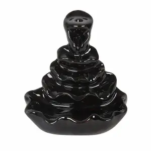 Something Different 4 Tier Backflow Incense Burner Black (8cm x 8cm x 6cm)