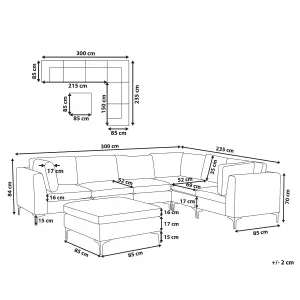 Sofa with Ottoman EVJA Green Velvet Left Hand