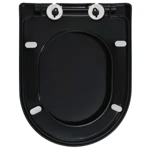 Soft-close Toilet Seat with Quick-release Design Black