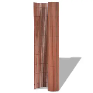 Berkfield Double-Sided Garden Fence PVC 90x500 cm Brown