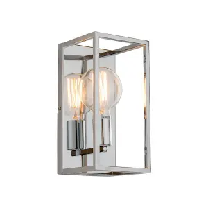 Luminosa Industrial And Retro Wall Lamp Chrome 1 Light , E27