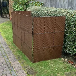 Rattan Effect Wheelie Bin Screen (Triple)