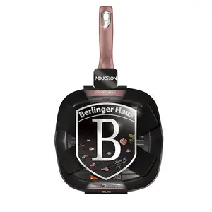 Berlinger Haus 28cm Width Square Rose Grill Frying Pan Non Stick Griddle Steak