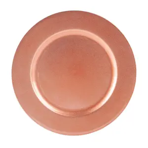 Metallic Charger Plates - Rose Gold - 33cm - Pack of 6 - Table Decoration Plates by Harbour Housewares